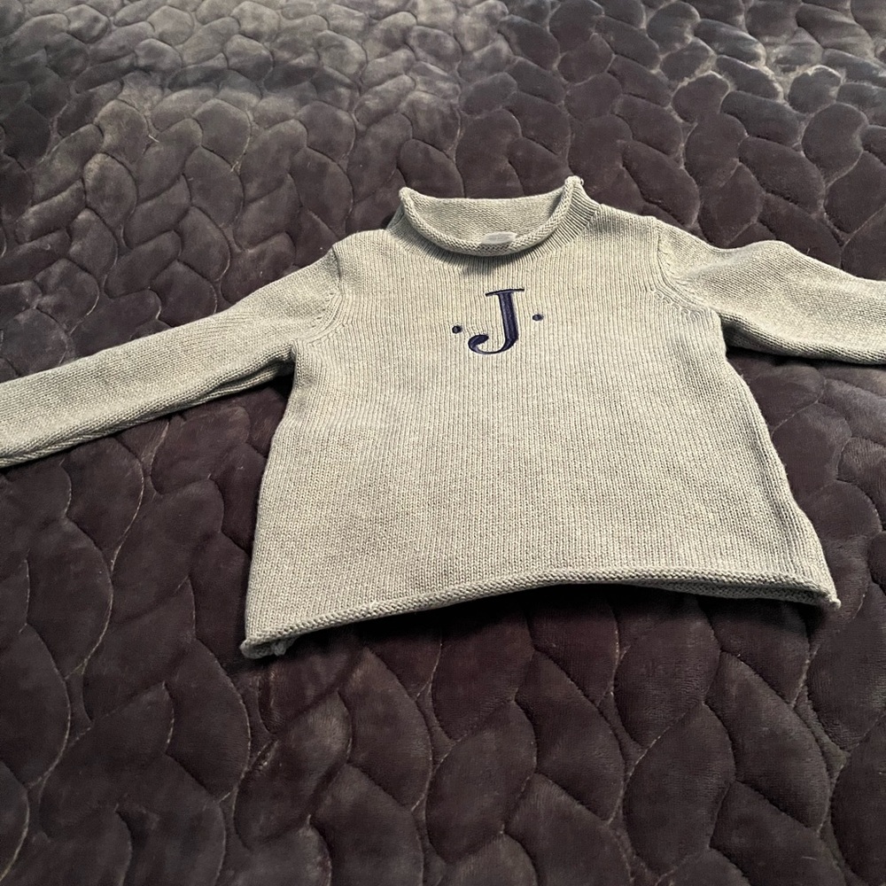 Gray Sweater with Initial J